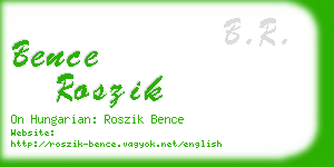 bence roszik business card